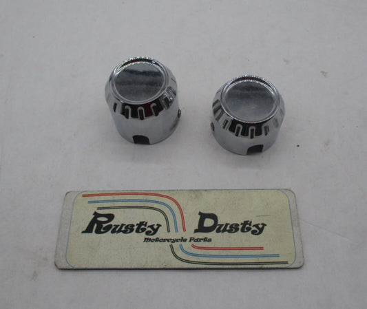Set of Harley Davidson Chrome Fluted Front Axle Covers 44577-04