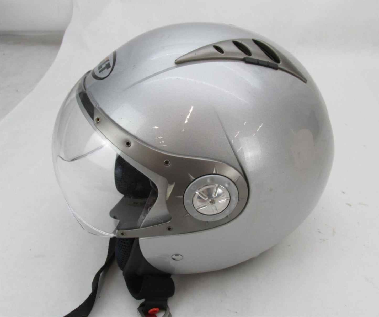 BILT Silver Renegade Half Open Face Motorcycle Helmet Size Medium M ECE/22-05