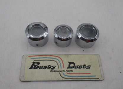Mixed Lot of 3 Harley Davidson Smooth Chrome Axle Covers