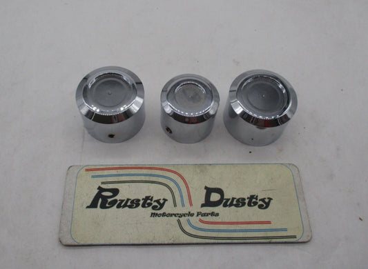 Mixed Lot of 3 Harley Davidson Smooth Chrome Axle Covers