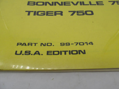 Triumph 1978 Bonneville Tiger 750 Owners Handbook 99-7014 Manual