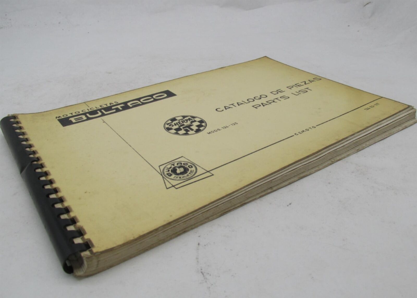 Bultaco Original Factory 1974 Sherpa T 124-125 Catalog Parts List 124.32-117
