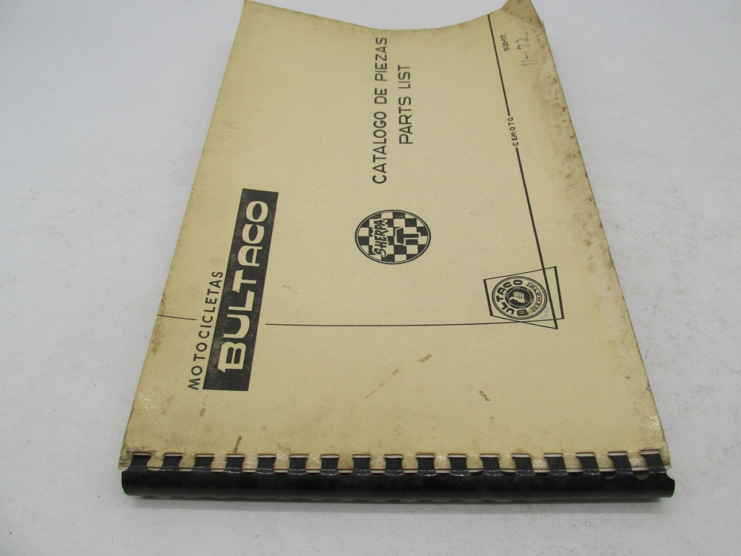 Bultaco Original Factory 1972 Sherpa T Parts Catalog List Manual 91.32-117