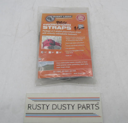 Pair of Motorcycle Giant Loop Pronghorn Tie Down Black Straps 16"