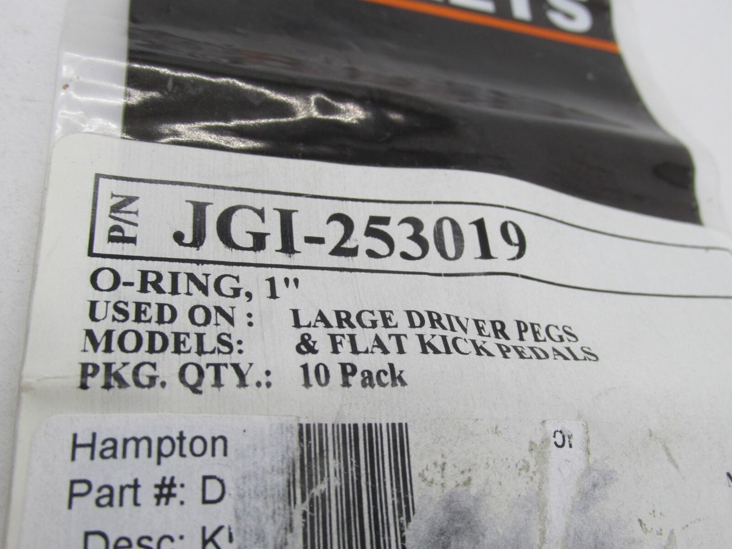 Lot of 10 Harley JGI-253019 Large Driver Pegs & Flat Kick Pedal O-Rings