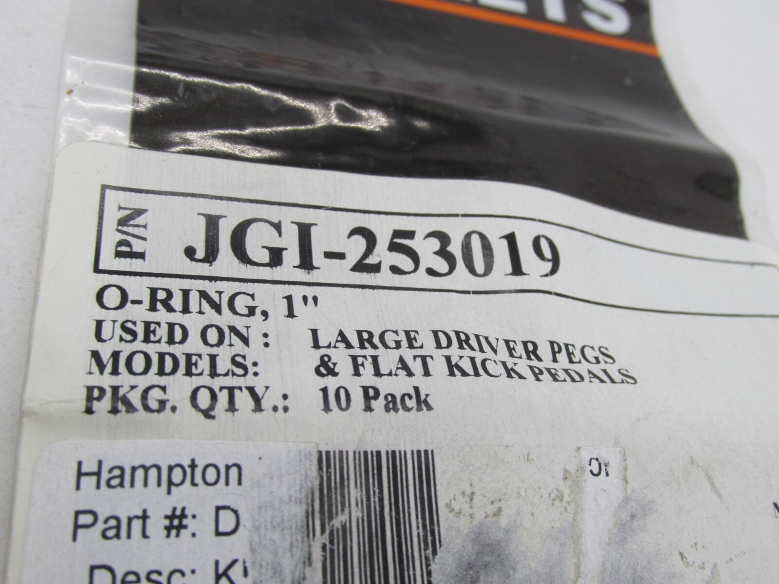 Lot of 10 Harley JGI-253019 Large Driver Pegs & Flat Kick Pedal O-Rings
