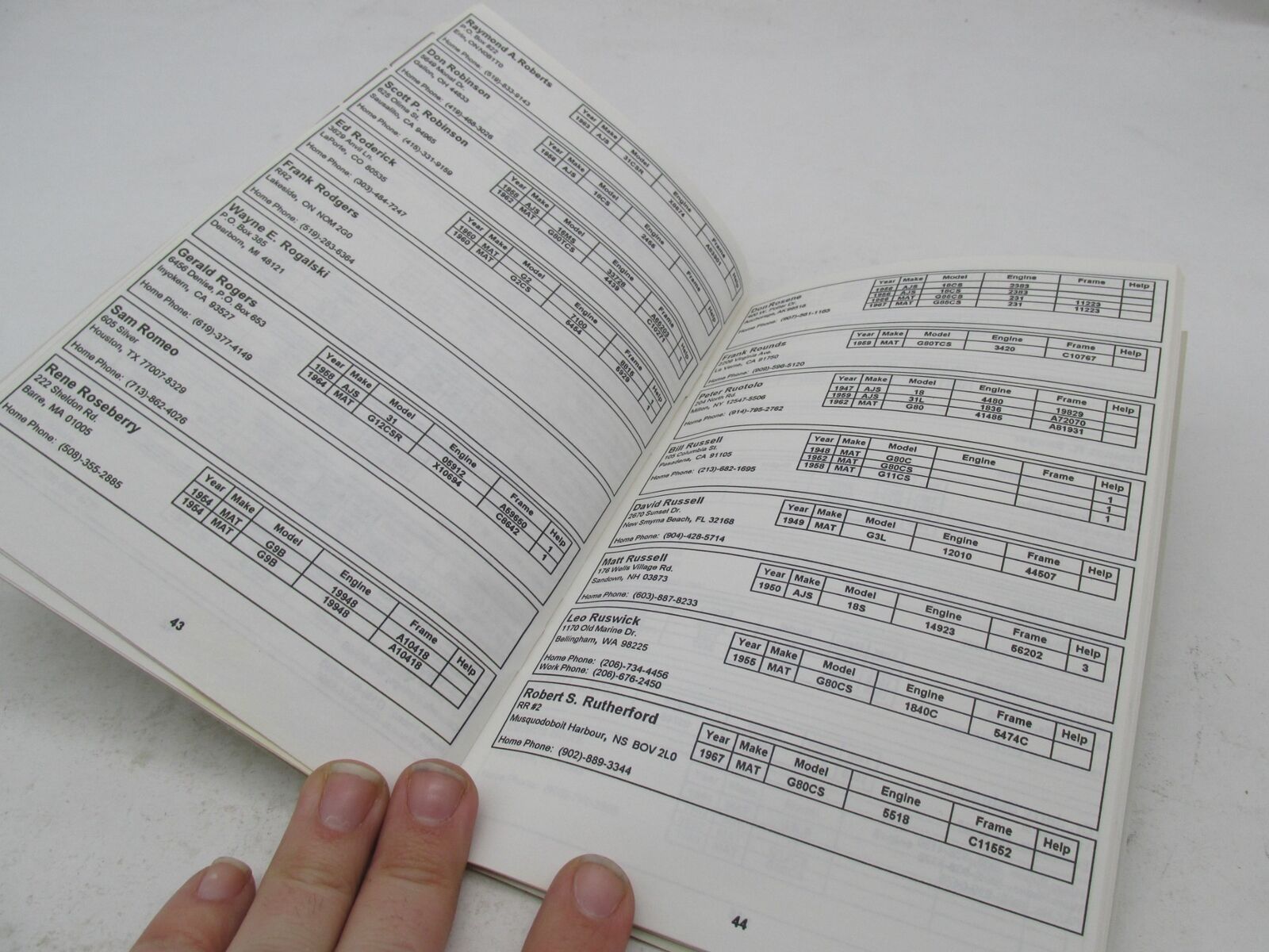 AJS Matchless Owners Club Matchless News 1994 Member Handbook