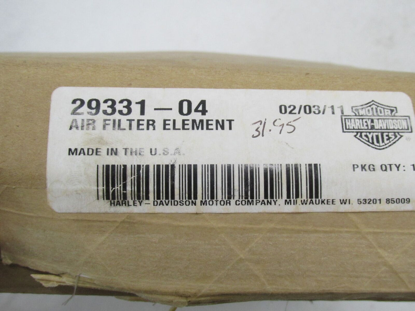 Harley Davidson Genuine NOS Air Cleaner Filter Element 29331-04