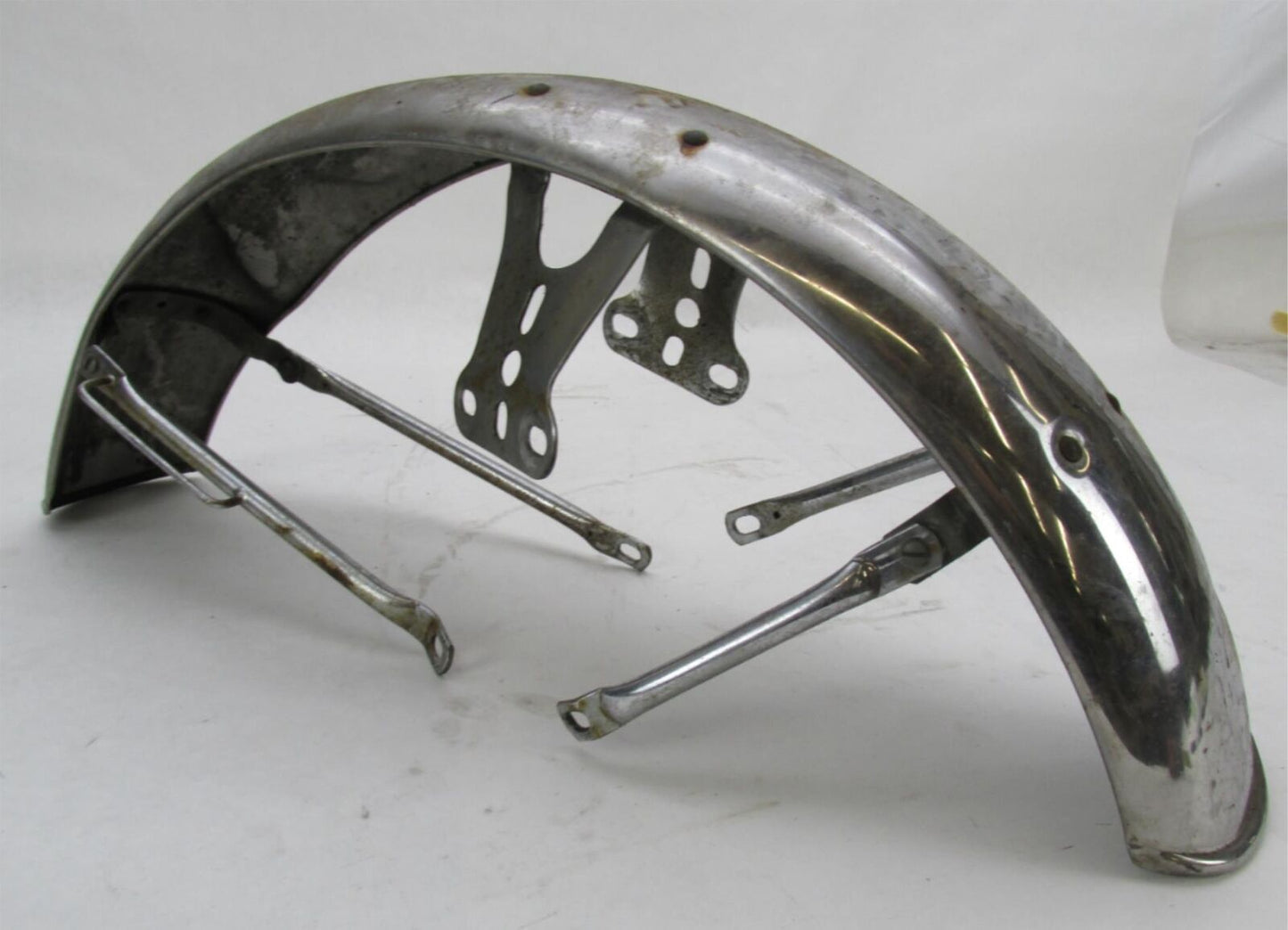 Vintage Patina Chrome 4.5" Wide Front Fender Triumph BSA Norton Ducati Guzzi