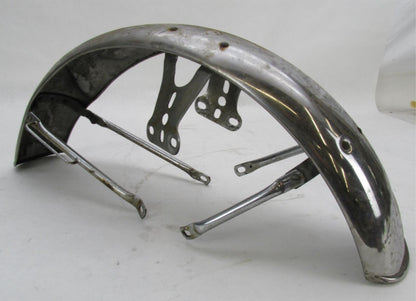 Vintage Patina Chrome 4.5" Wide Front Fender Triumph BSA Norton Ducati Guzzi