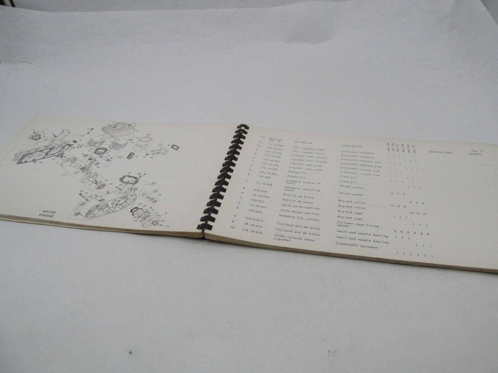 Bultaco Factory 1974 Alpina 115-116 Parts Catalog List Manual 116.32-117