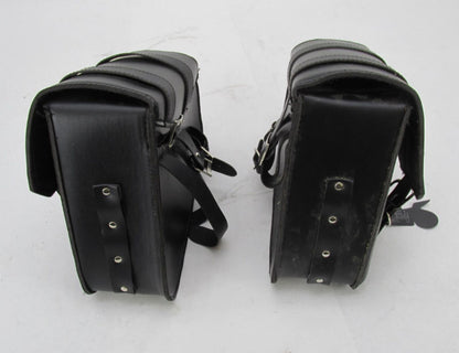 Pair of Synthetic Leather Universal Motorcycle Saddlebags Harley Honda Yamaha