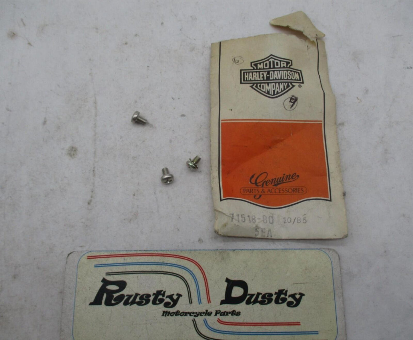 Lot of 3 Harley Davidson Genuine NOS Screws w/ Washers 71518-80
