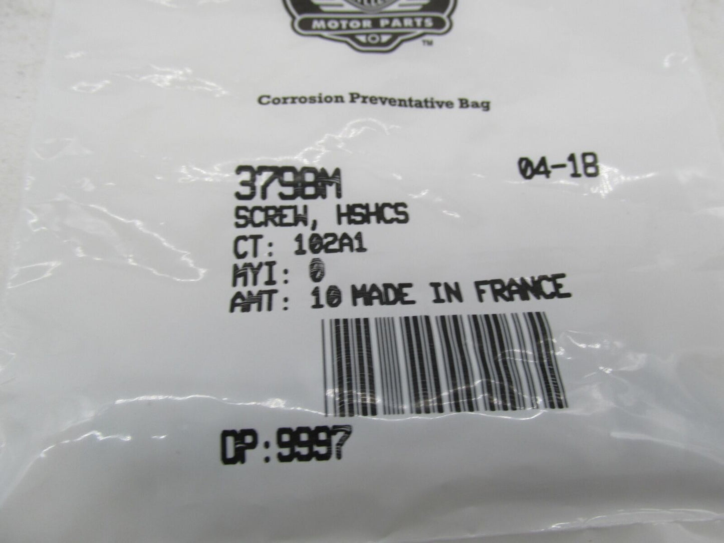 Lot of 7 Harley-Davidson Genuine NOS Hex Socket Head Cap Screws 3798M