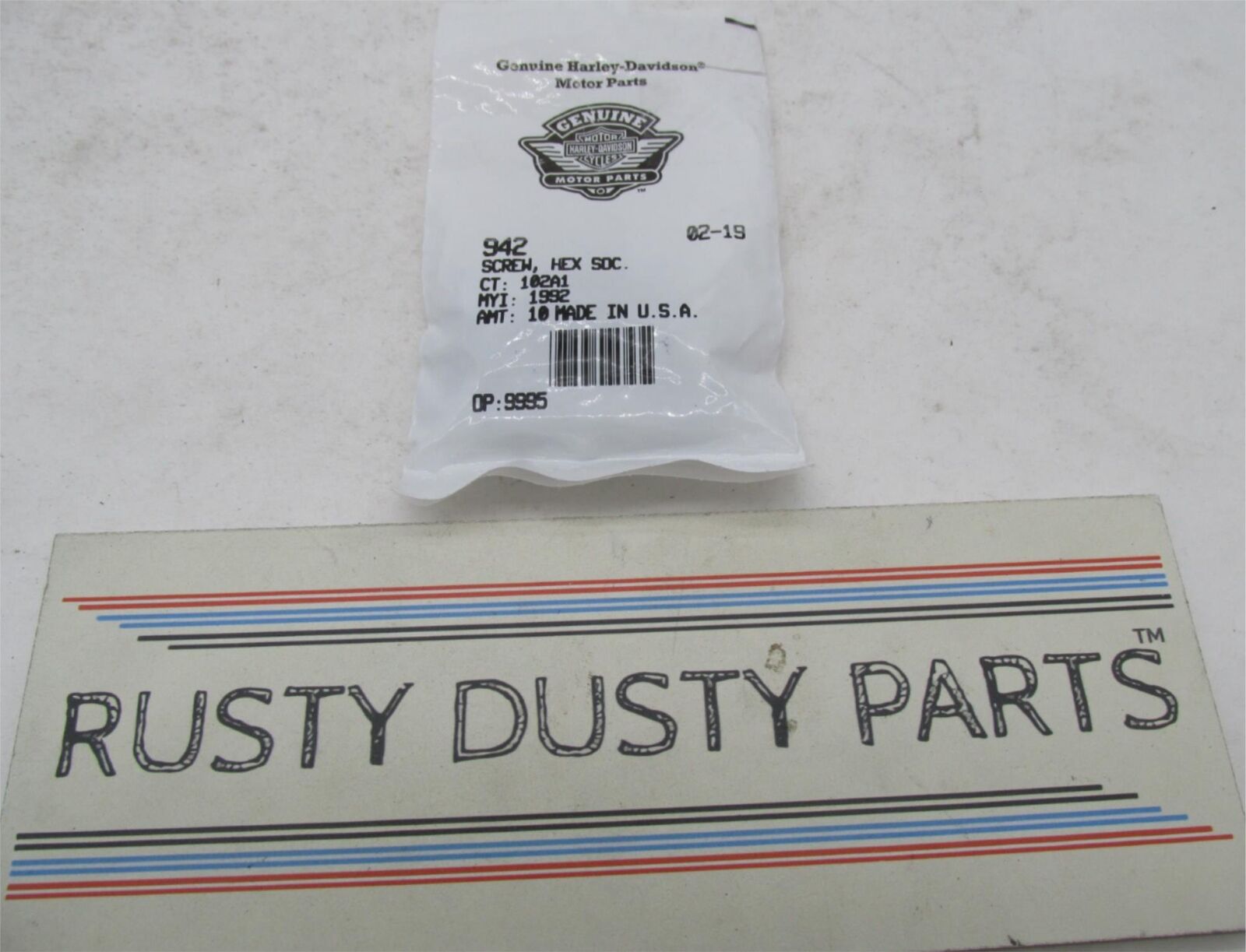 Lot of 10 Harley-Davidson Genuine NOS Hex Socket Screws 942