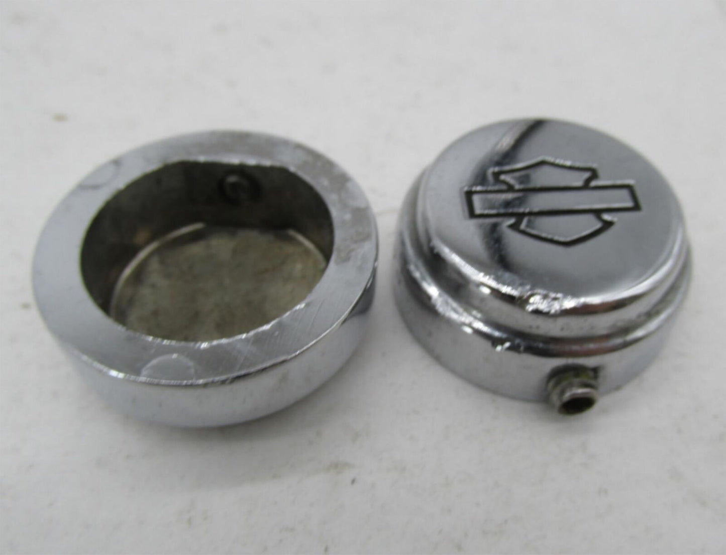 Lot of 2 Harley-Davidson Genuine Chrome 3/4" Bolt Covers  w/ Bar Shield Logo