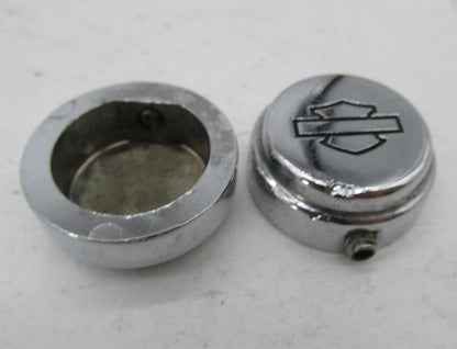 Lot of 2 Harley-Davidson Genuine Chrome 3/4" Bolt Covers  w/ Bar Shield Logo