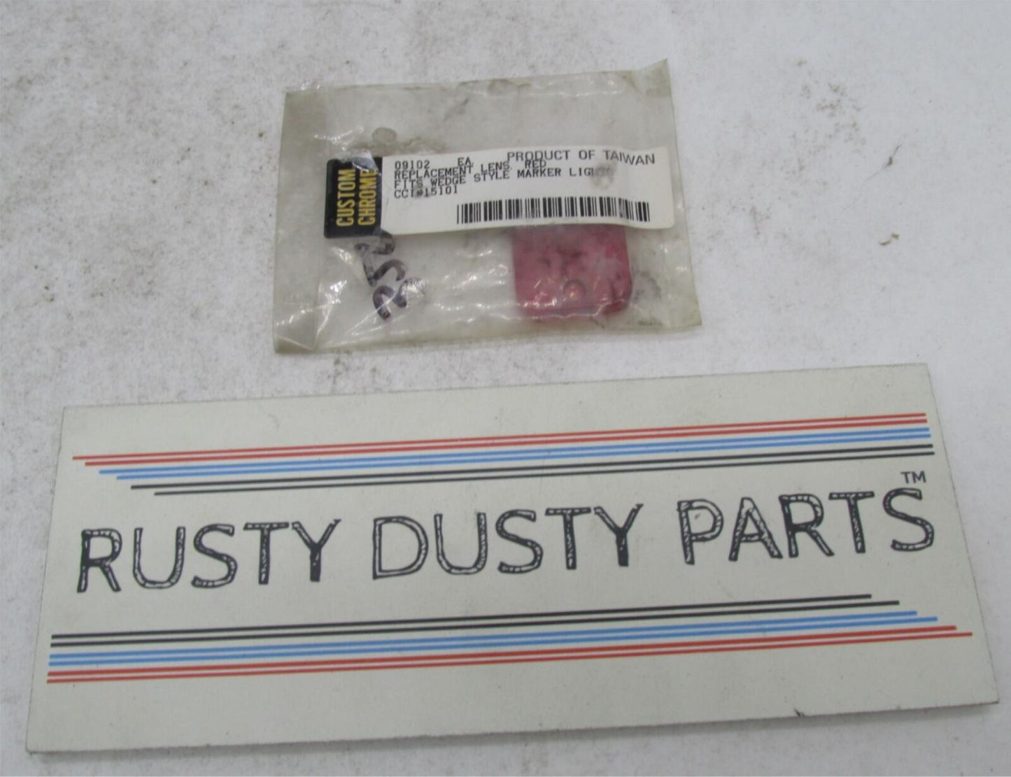Harley Custom Chrome Wedge Style Marker Light Red Lens Replacement 09102