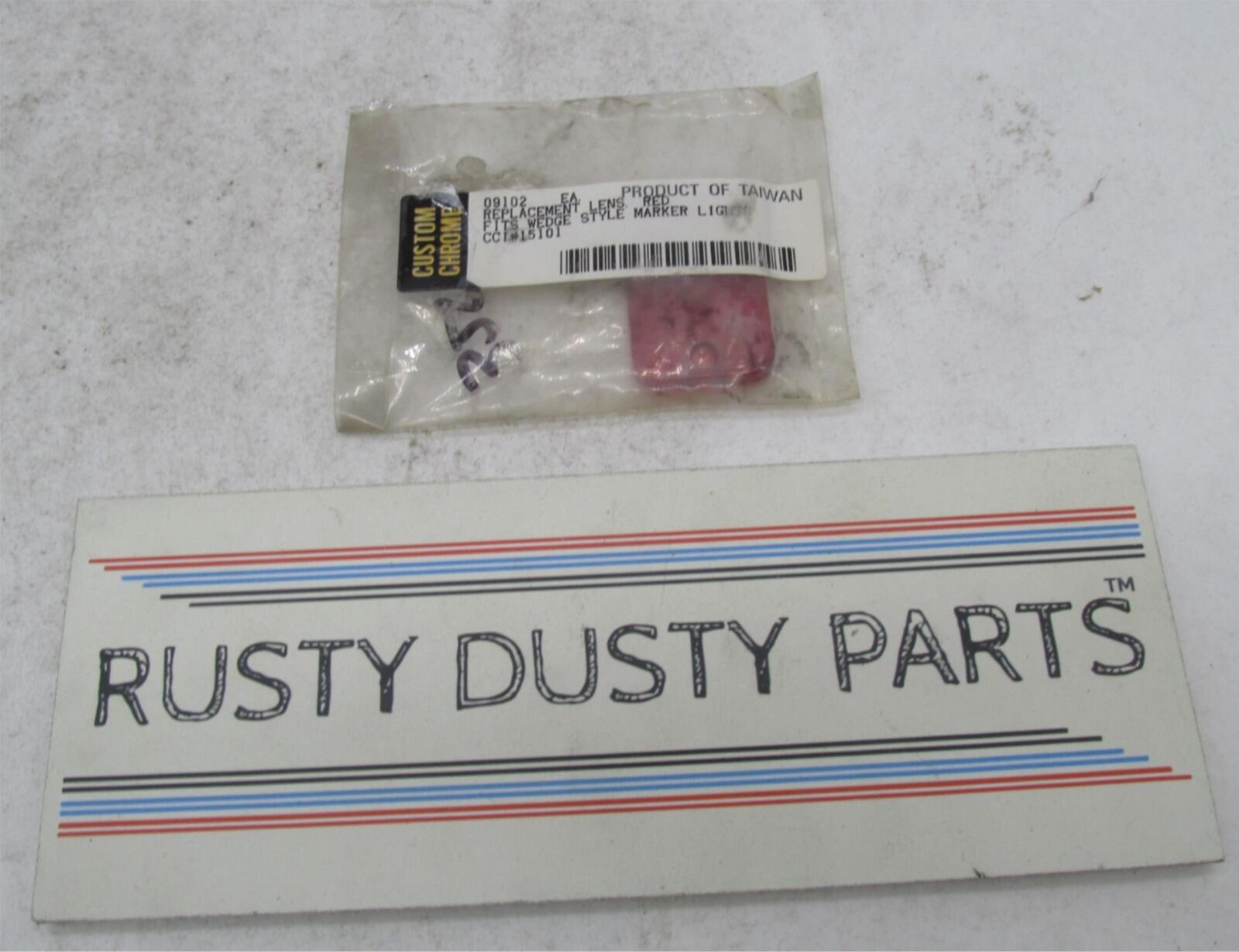 Harley Custom Chrome Wedge Style Marker Light Red Lens Replacement 09102