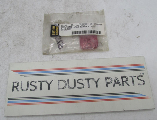 Harley Custom Chrome Wedge Style Marker Light Red Lens Replacement 09102
