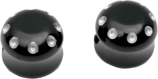 Covingtons Axle Caps Gloss Black Powdercoat - Front C0011-B