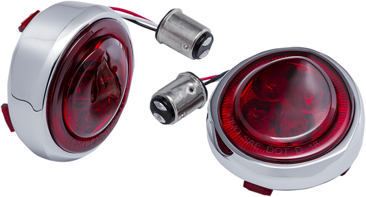 CIRO LED Lighted Fang Signal Light Inserts Chrome - Red 45700