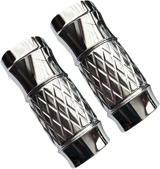 EDDIE TROTTA DESIGNS Fork Slider Covers Plus 2" Chrome Platinum-Cut TC-965