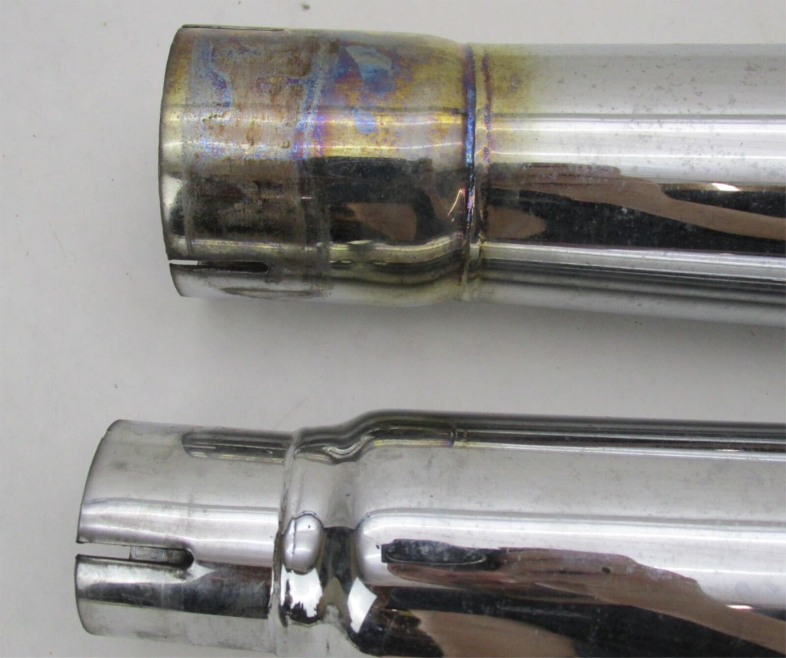 Set of V-Twin Chrome Wyatt Gatling Harley Megaphone Slip On Mufflers 30-0939