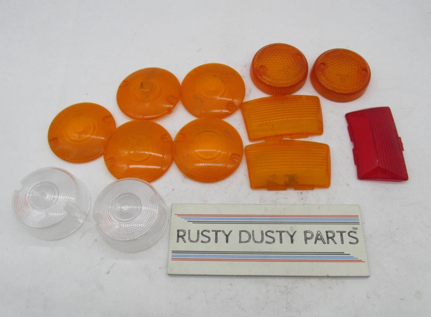 Large Mixed Lot of Harley Turn Signal Light Lenses & Fender Tip Marker Lenses