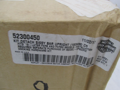 Harley-Davidson Genuine NOS Chrome Detachable Sissy Bar Upright Kit 52300450