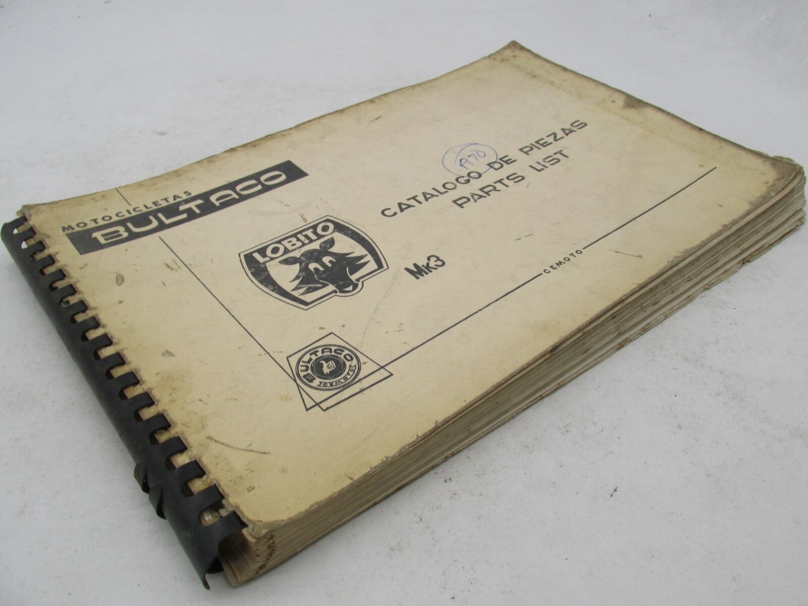 Bultaco Original Factory 1970 Lobito Mk3 Motorcycle Catalog Parts List Book
