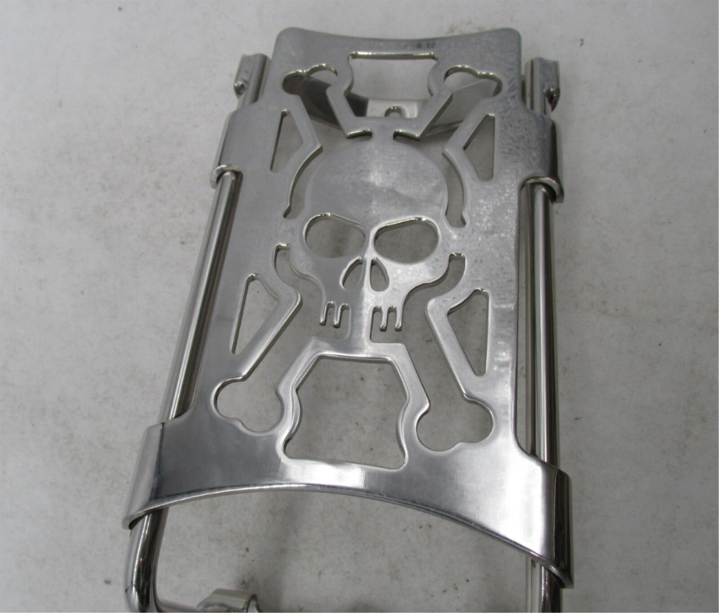 Harley Davidson Chrome 86- 07 Chrome Skull Luggage Rack