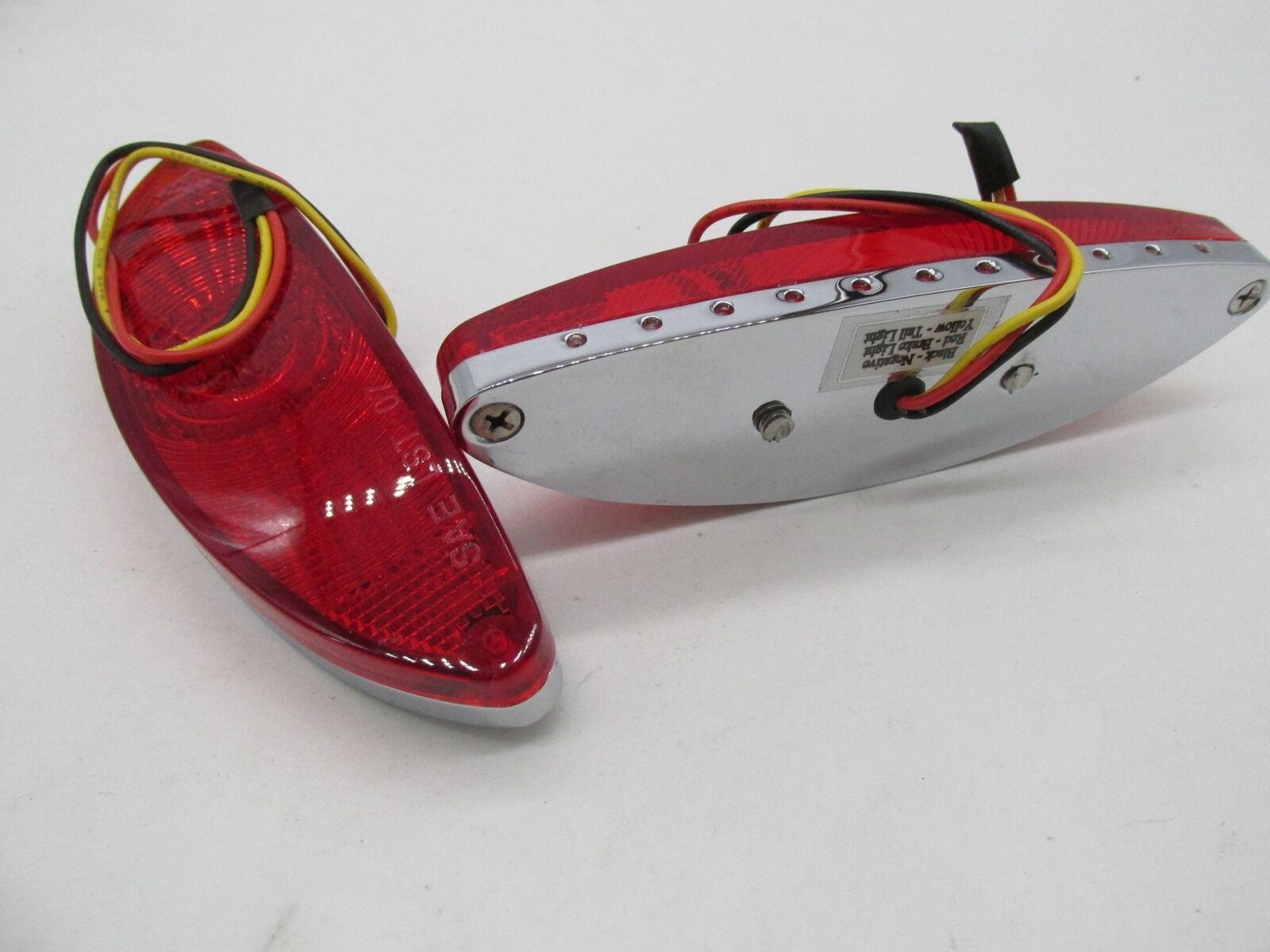 Harley Chopper KustomWerkz LED Red Chrome Taillight 6.5" x 1-7/8" 76191