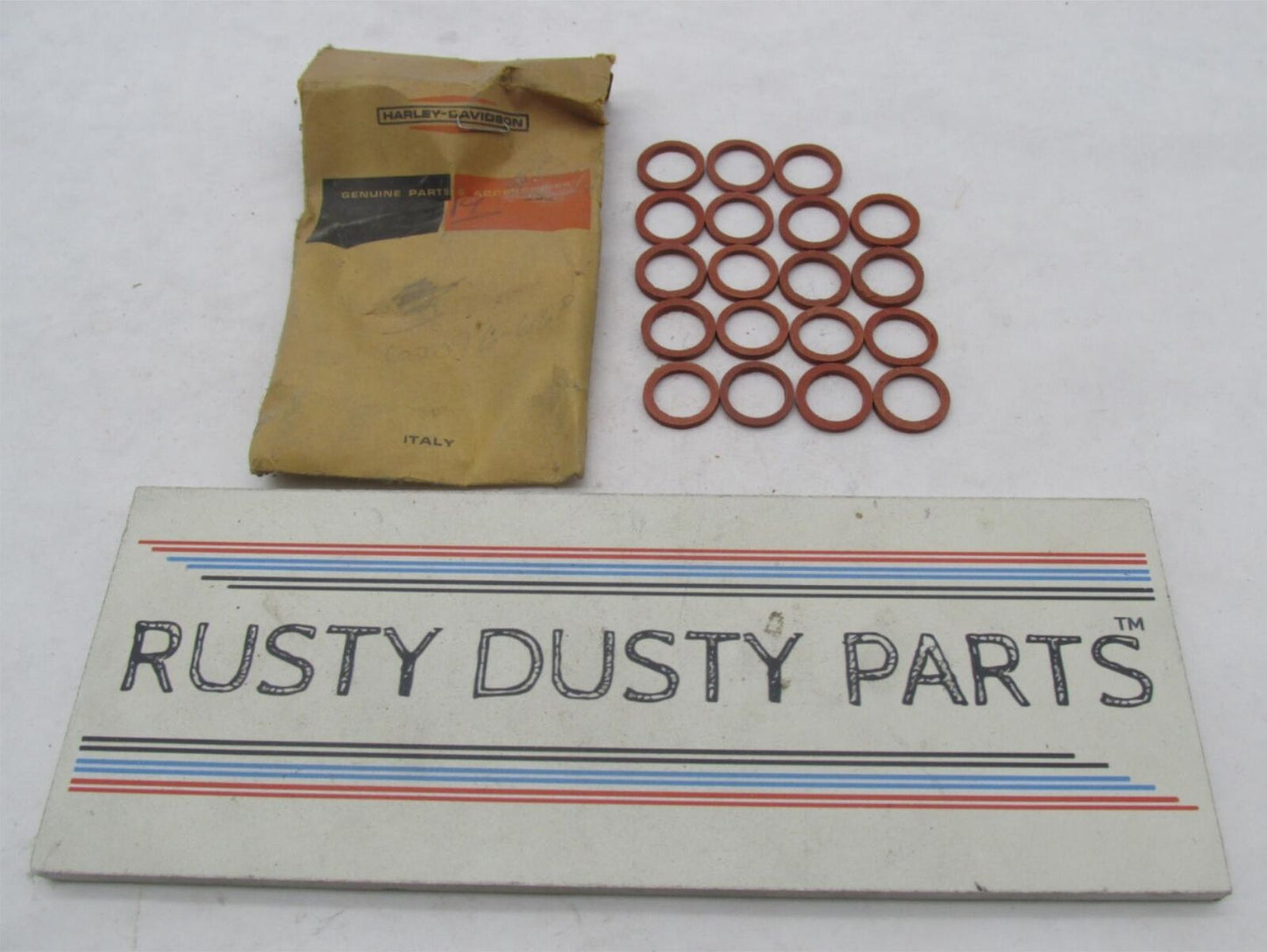 Lot of 19 Harley-Davidson Genuine NOS Aermacchi Gas Tank Valve Gaskets 62096-66P