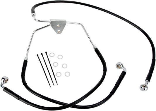 Drag Specialties Extended Stainless Steel Front Brake Line Kit 1741-2509