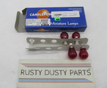 Lot of 4 Candlepower 12V Red Turn Signal Marker Light Bulbs 1156