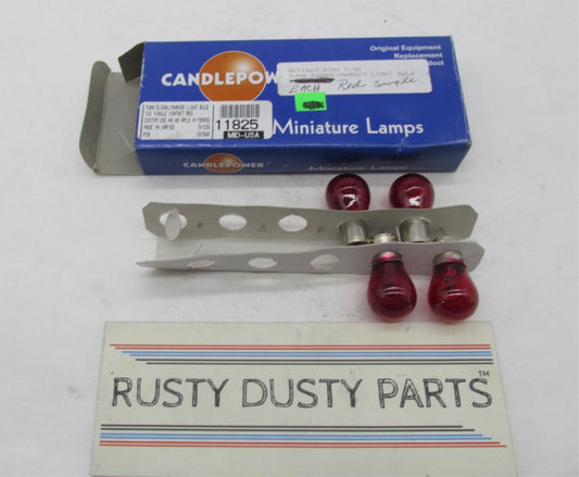 Lot of 4 Candlepower 12V Red Turn Signal Marker Light Bulbs 1156