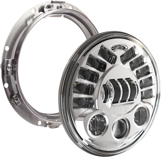 Custom Dynamics Adaptive Headlight with Mount 7" Chrome PB7A13C