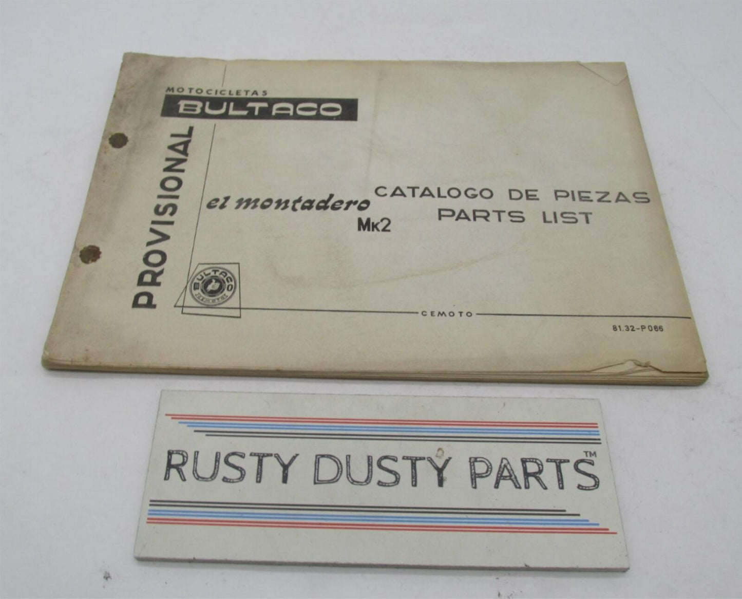 Bultaco Original Provisional 1971 El Montadero Mk2 Parts Catalog List 81.32-P066