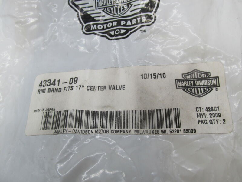 Lot of 2 Harley Davidson Genuine NOS 17" Rim Band Center Valve 43341-09