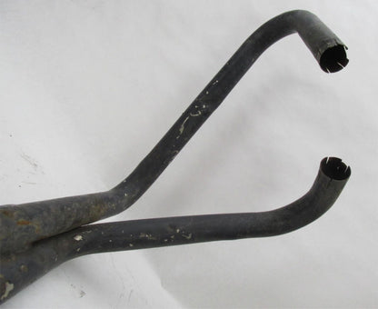 Vintage Triumph BSA British Motorcycle Black 2-into-1 Exhaust w/ Headers