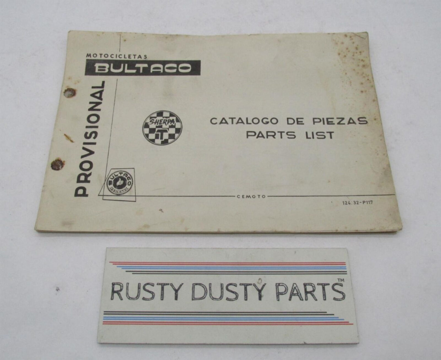 Bultaco Original 1973 Sherpa T Provisional Parts List Catalog 124.32-P117