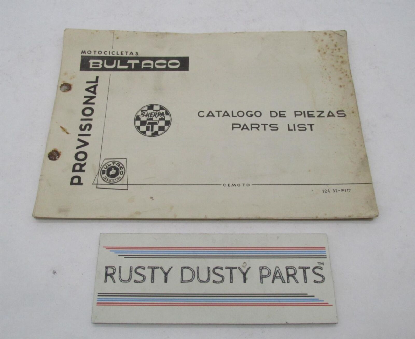 Bultaco Original 1973 Sherpa T Provisional Parts List Catalog 124.32-P117