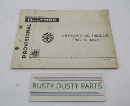 Bultaco Original 1973 Sherpa T Provisional Parts List Catalog 124.32-P117