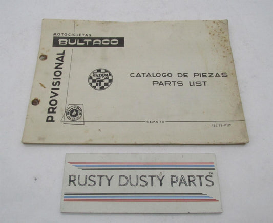 Bultaco Original 1973 Sherpa T Provisional Parts List Catalog 124.32-P117