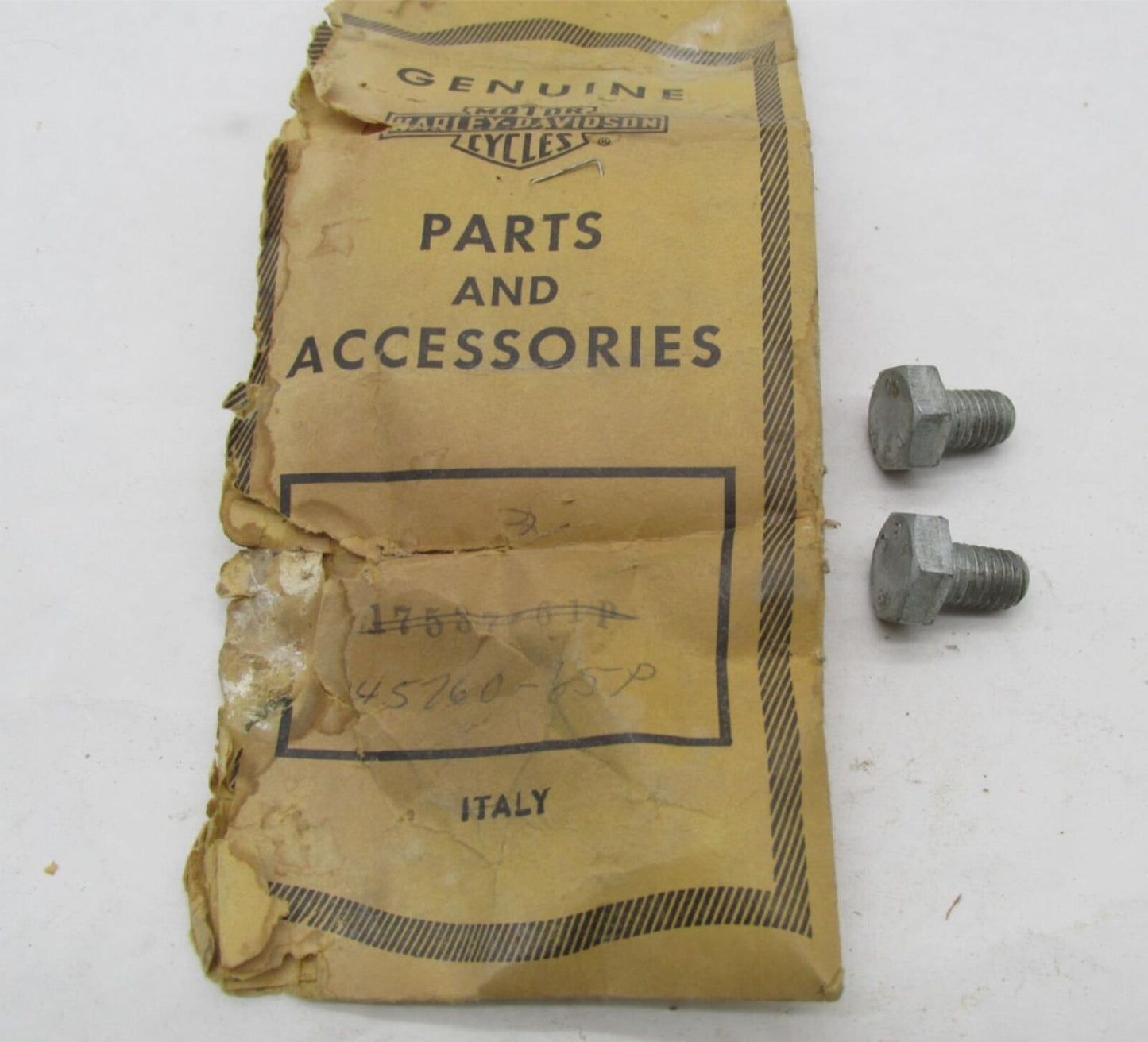 Lot of 2 Harley-Davidson Genuine NOS Aermacchi Fork Tube Bolts 45760-65P