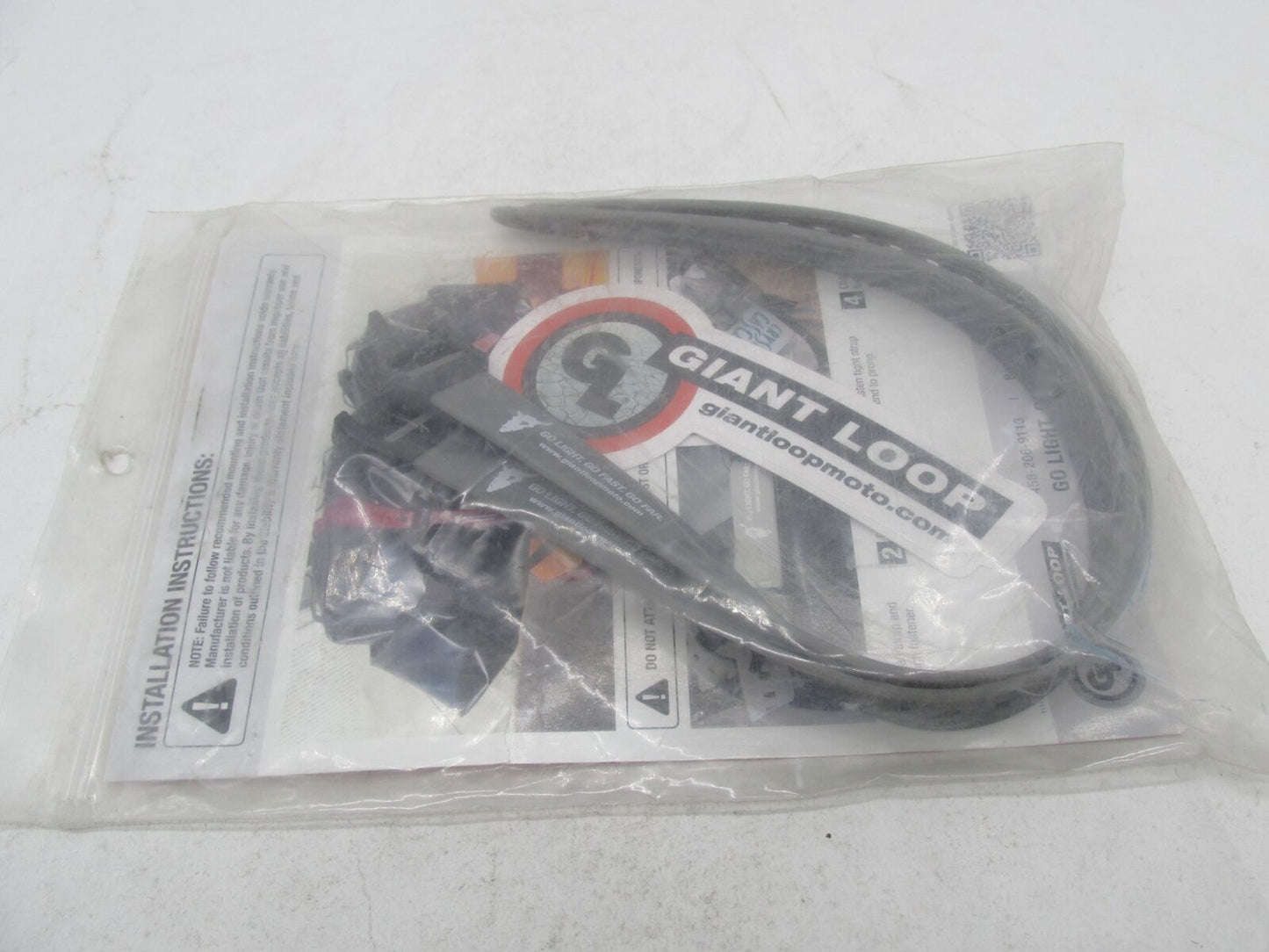 Pair of Motorcycle Giant Loop Pronghorn Tie Down Black Straps 16"