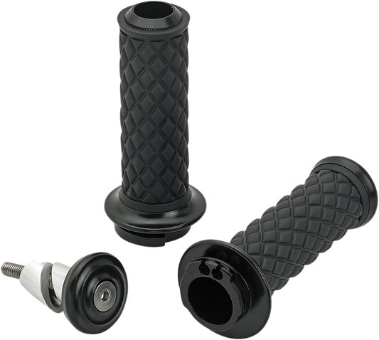 BILTWELL Alumicore Grips Sets Black Dual Cable 6604-201-01