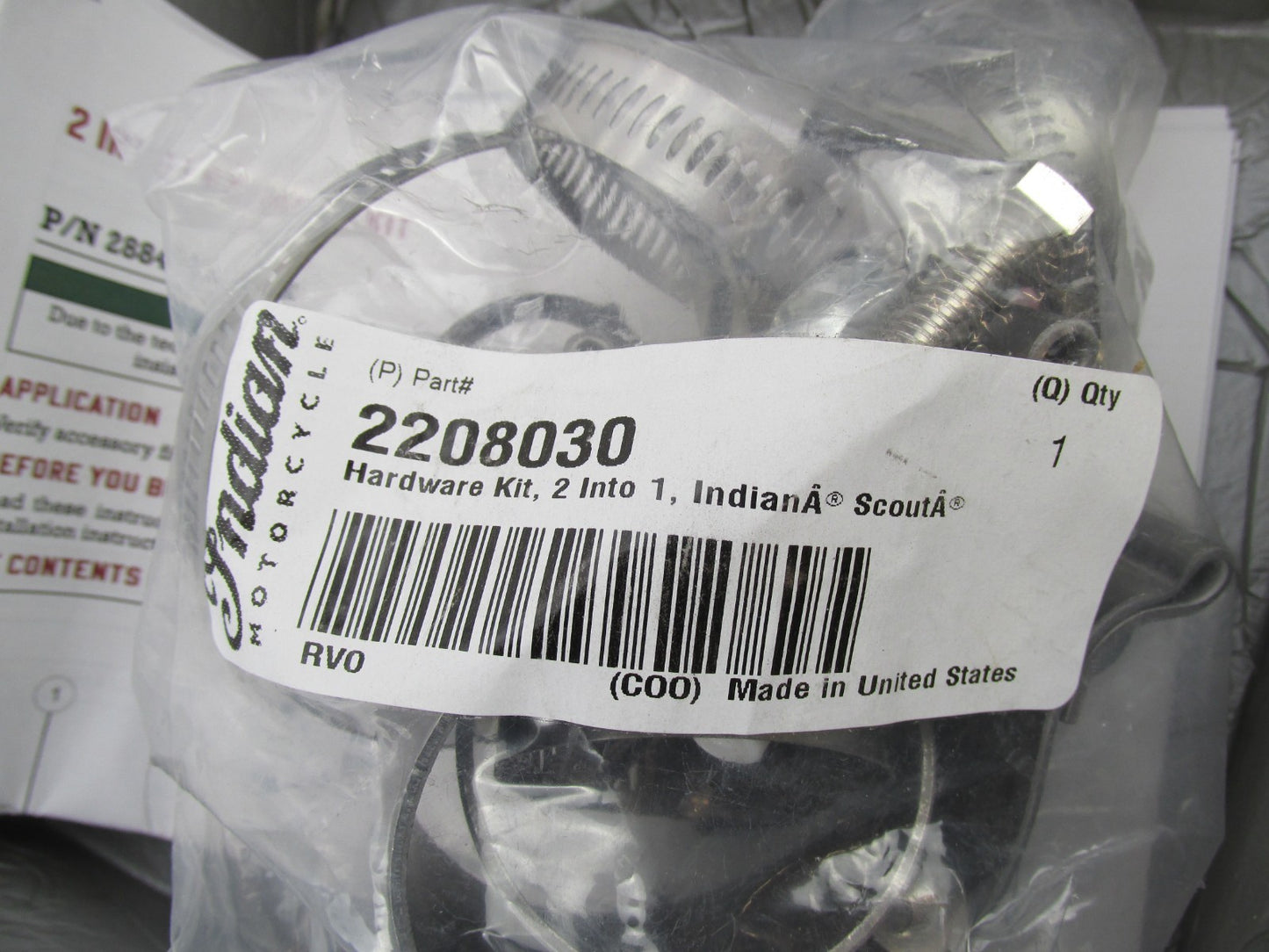 Indian Genuine OEM NOS Complete 2 into 1 Black Exhaust System 2884111-