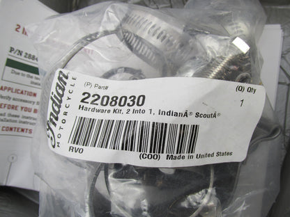 Indian Genuine OEM NOS Complete 2 into 1 Black Exhaust System 2884111-